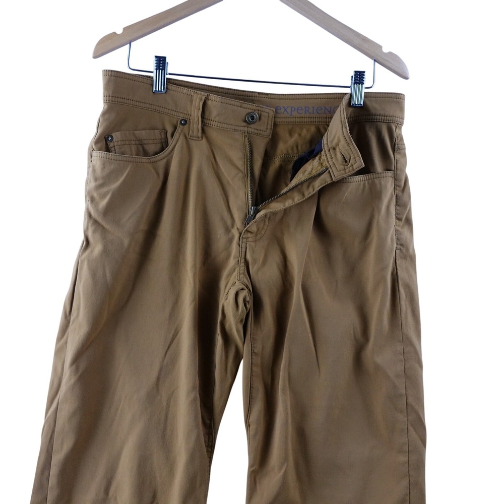 Prana Slim Fit Hiking Pants Mens 32W x 32L Brown Chino Style Camping Outdoor